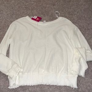 Womens white long sleeve top